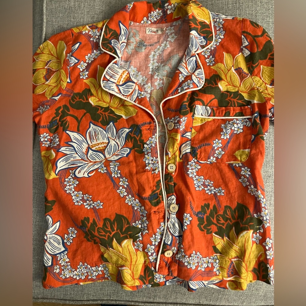 Vibrant Floral Button-Up Blouse
